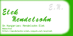 elek mendelsohn business card